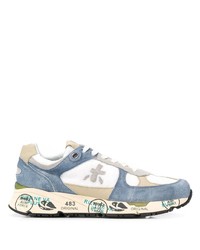 Chaussures de sport blanc et bleu Premiata