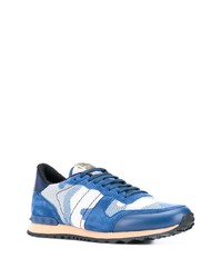 Chaussures de sport blanc et bleu Valentino Garavani