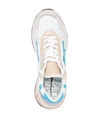 Chaussures de sport blanc et bleu Premiata