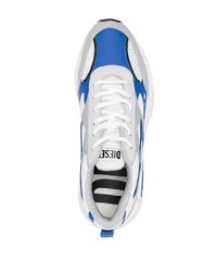 Chaussures de sport blanc et bleu Diesel