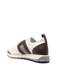 Chaussures de sport blanc et marron Canali