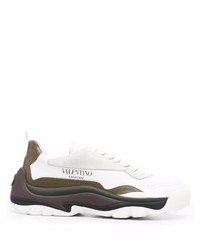 Chaussures de sport blanc et marron Valentino Garavani