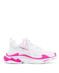 Chaussures de sport blanc et rose Balenciaga