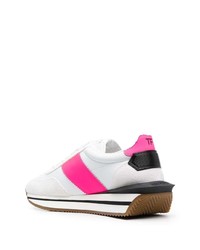 Chaussures de sport blanc et rose Tom Ford