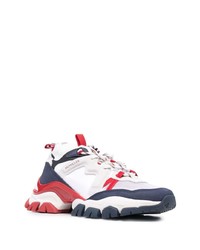 Chaussures de sport blanc et rouge et bleu marine Moncler
