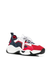 Chaussures de sport blanc et rouge et bleu marine Emporio Armani