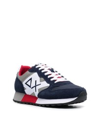 Chaussures de sport blanc et rouge et bleu marine Sun 68