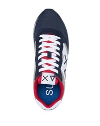 Chaussures de sport blanc et rouge et bleu marine Sun 68