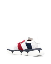 Chaussures de sport blanc et rouge et bleu marine Moncler