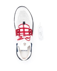 Chaussures de sport blanc et rouge et bleu marine Moncler