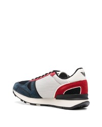 Chaussures de sport blanc et rouge et bleu marine Emporio Armani