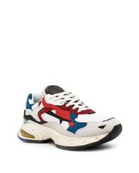 Chaussures de sport blanc et rouge et bleu marine Premiata