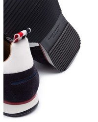 Chaussures de sport blanc et rouge et bleu marine Thom Browne