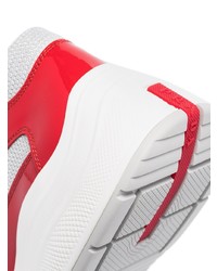 Chaussures de sport blanc et rouge Prada