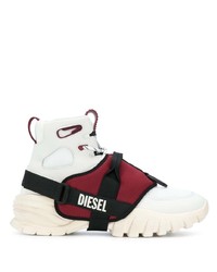 Chaussures de sport blanc et rouge Diesel