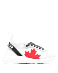 Chaussures de sport blanc et rouge DSQUARED2