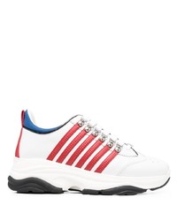 Chaussures de sport blanc et rouge DSQUARED2