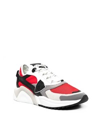 Chaussures de sport blanc et rouge Philippe Model Paris