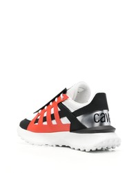 Chaussures de sport blanc et rouge Roberto Cavalli