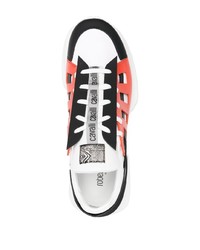 Chaussures de sport blanc et rouge Roberto Cavalli