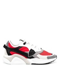 Chaussures de sport blanc et rouge Philippe Model Paris