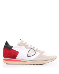 Chaussures de sport blanc et rouge Philippe Model Paris