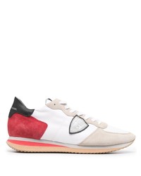 Chaussures de sport blanc et rouge Philippe Model Paris