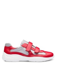 Chaussures de sport blanc et rouge Prada