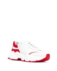 Chaussures de sport blanc et rouge Dolce & Gabbana