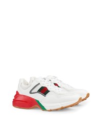Chaussures de sport blanc et rouge Gucci
