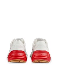 Chaussures de sport blanc et rouge Gucci