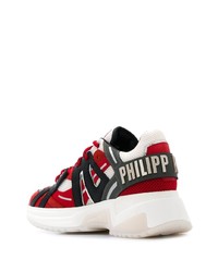 Chaussures de sport blanc et rouge Philipp Plein