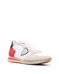 Chaussures de sport blanc et rouge Philippe Model Paris