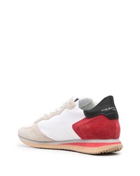 Chaussures de sport blanc et rouge Philippe Model Paris