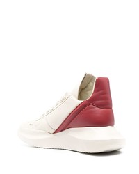 Chaussures de sport blanc et rouge Rick Owens