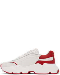 Chaussures de sport blanc et rouge Dolce & Gabbana