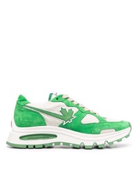 Chaussures de sport blanc et vert DSQUARED2