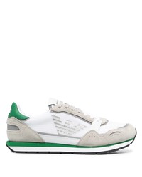 Chaussures de sport blanc et vert Emporio Armani