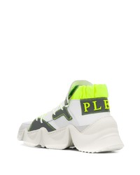 Chaussures de sport blanc et vert Philipp Plein