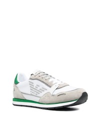 Chaussures de sport blanc et vert Emporio Armani