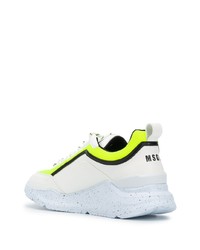 Chaussures de sport blanc et vert MSGM