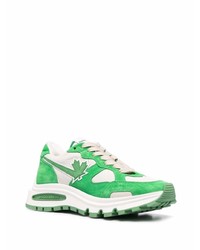 Chaussures de sport blanc et vert DSQUARED2