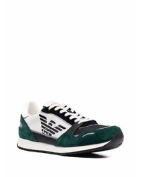Chaussures de sport blanc et vert Emporio Armani