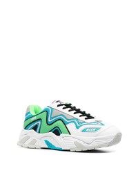 Chaussures de sport blanc et vert MSGM