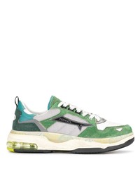 Chaussures de sport blanc et vert Premiata