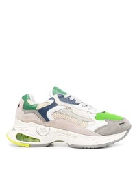 Chaussures de sport blanc et vert Premiata