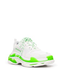 Chaussures de sport blanc et vert Balenciaga