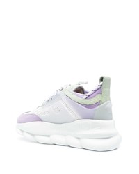 Chaussures de sport blanc et violet Versace