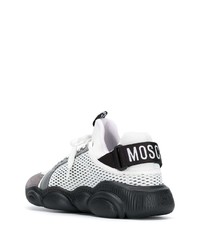 Chaussures de sport blanches et noires Moschino