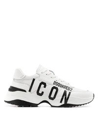 Chaussures de sport blanches et noires DSQUARED2